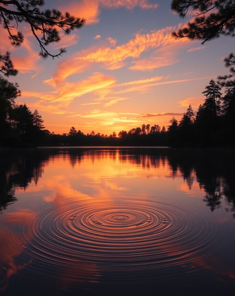Gentle Ripples on a Tranquil Lake – free AI stock image