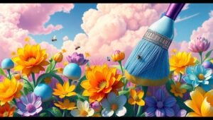 Geometric Garden of Whimsy – free AI stock image