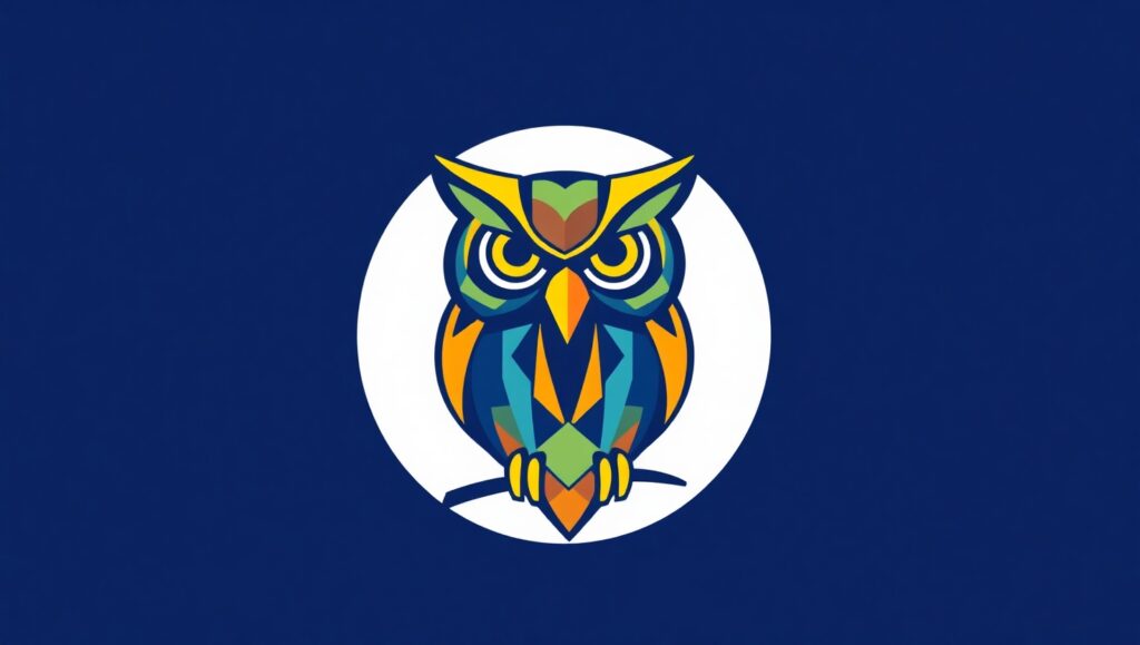 Geometric Owl Logo Design – free AI stock image