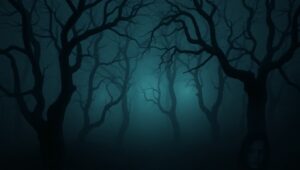 Ghostly Figures in a Haunted Forest – free AI stock image