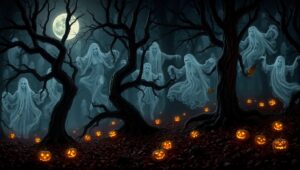 Ghostly Whispers in the Woods – free AI stock image