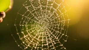Glistening Dew on Spider – free AI stock image