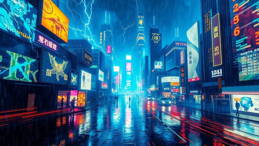 Glitch City: A Digital Dreamscape – free AI stock image