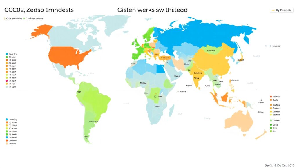 Global CO2 Emissions Visualization – free AI stock image