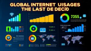 Global Internet Usage Trends Visualization – free AI stock image