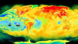 Global Temperature Change Visualization – free AI stock image