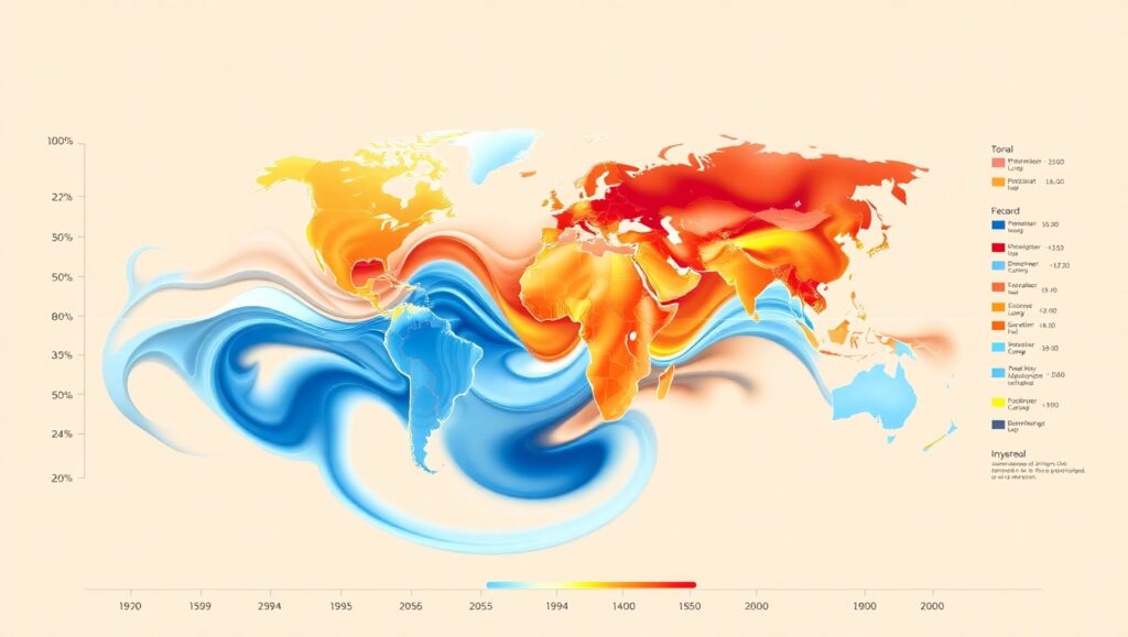 Global Temperature Change Visualization – free AI stock image
