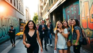 Golden Hour in the City Streets – free AI stock image