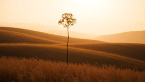 Golden Hour Over Rolling Hills – free AI stock image
