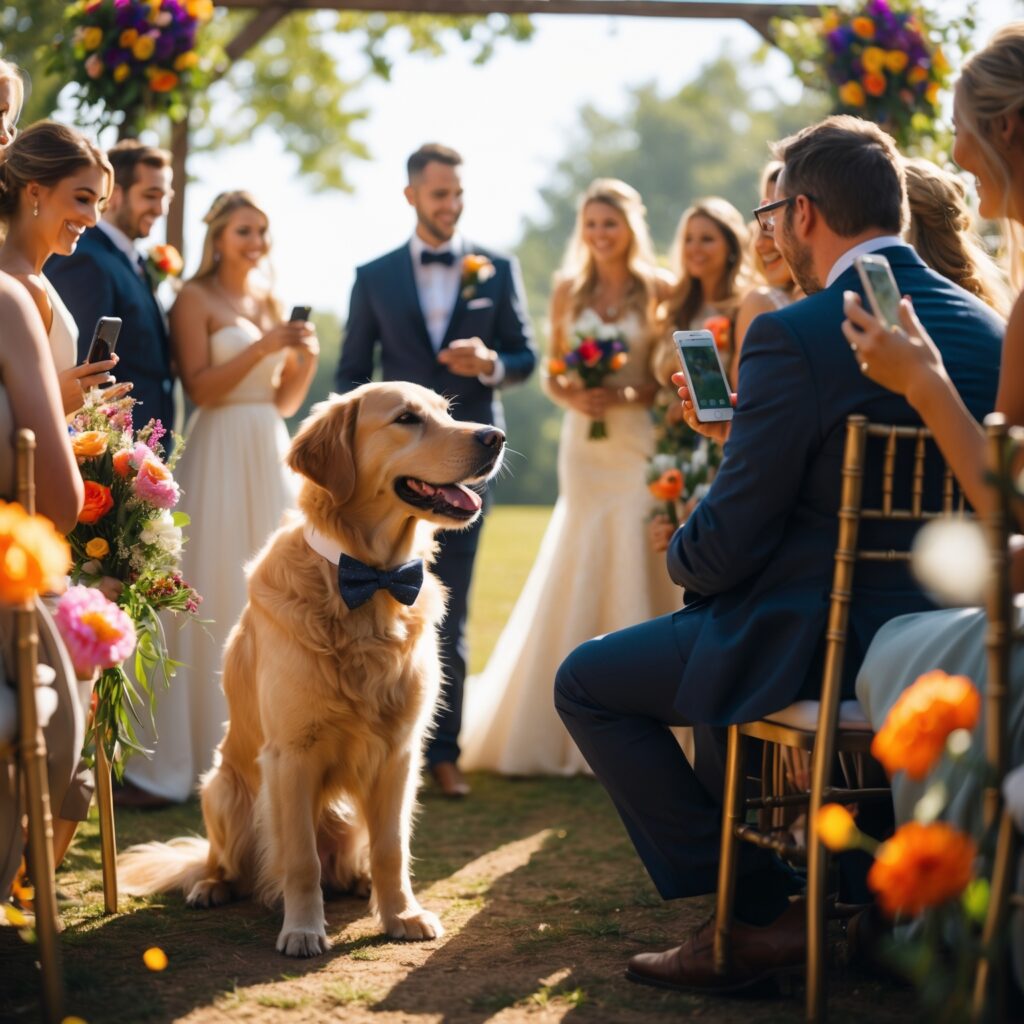 Golden Retriever Best Man at Wedding – free AI stock image