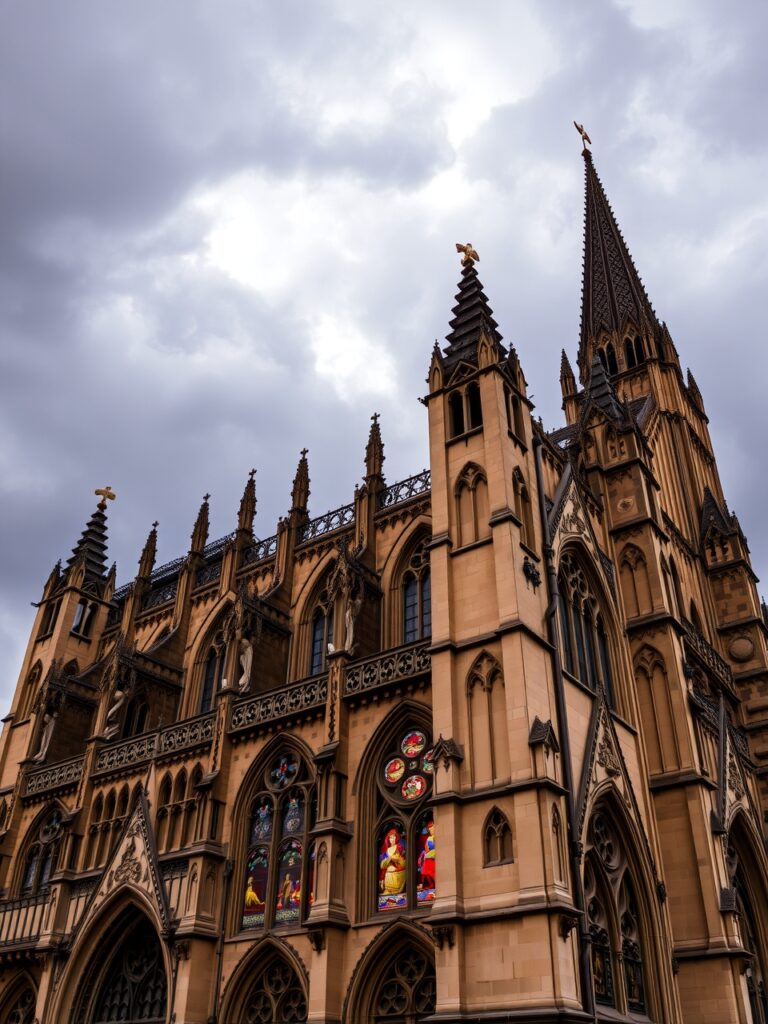 Gothic Cathedral with Intricate Facade – free AI stock image