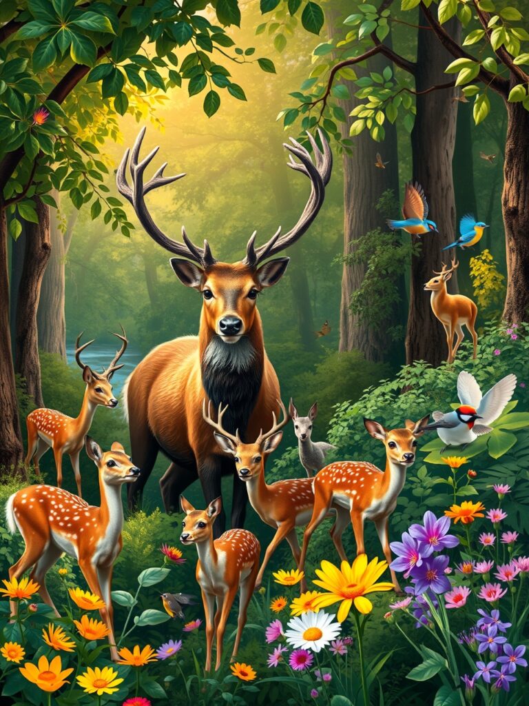 Graceful Creatures of the Forest – free AI stock image