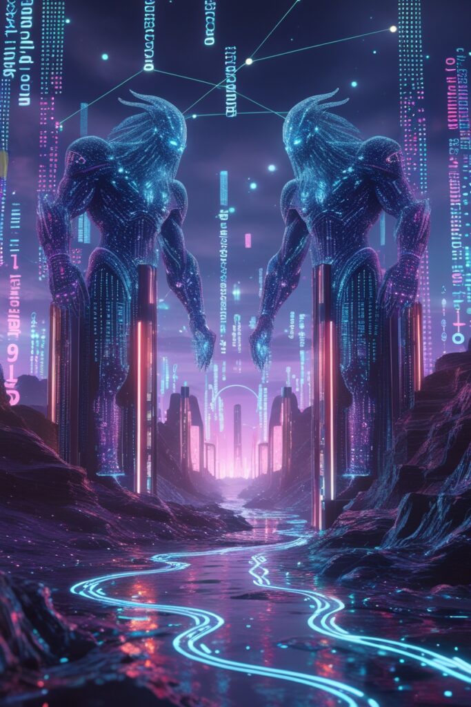 Guardians of the Digital Realm – free AI stock image