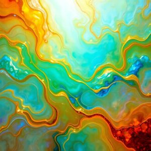 Harmonious Waves of Color and Form – free AI stock image