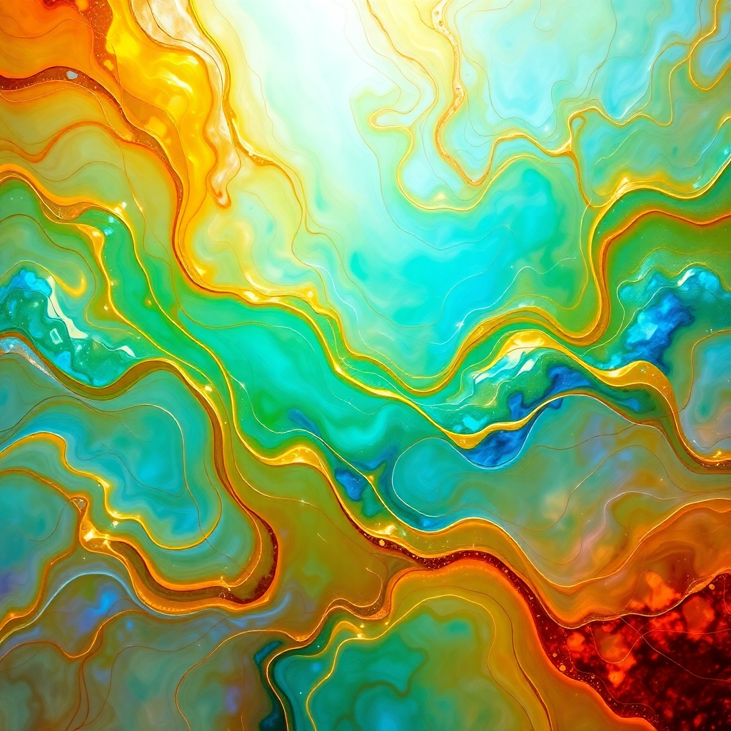 Harmonious Waves of Color and Form – free AI stock image