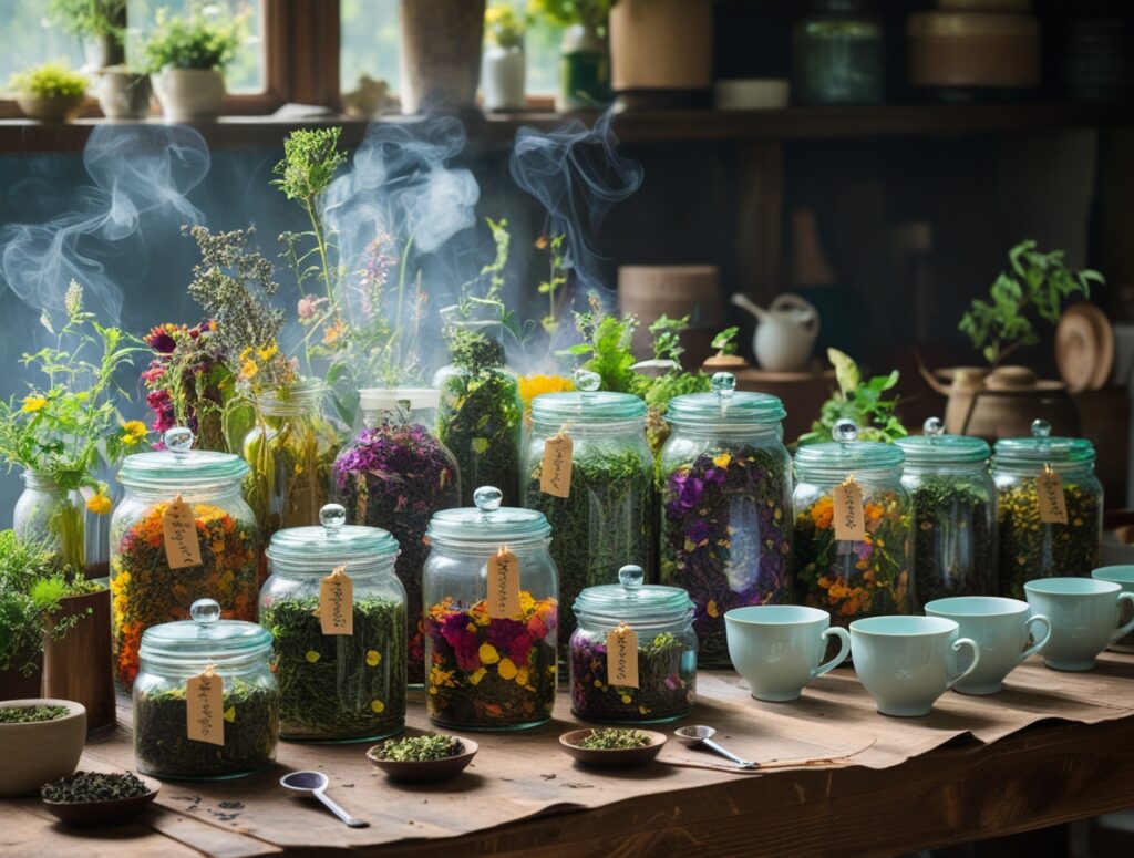 Harmony in a Tea Blending Workshop – free AI stock image