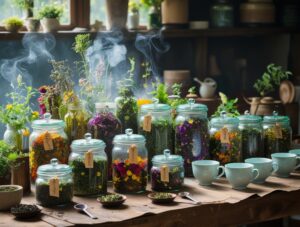 Harmony in a Tea Blending Workshop – free AI stock image