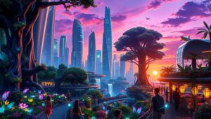 Harmony of Nature and Technology – free AI stock image