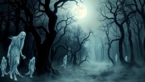 Haunted Forest at Midnight – free AI stock image