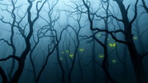 Haunted Forest of Shadows Z4W – free AI stock image