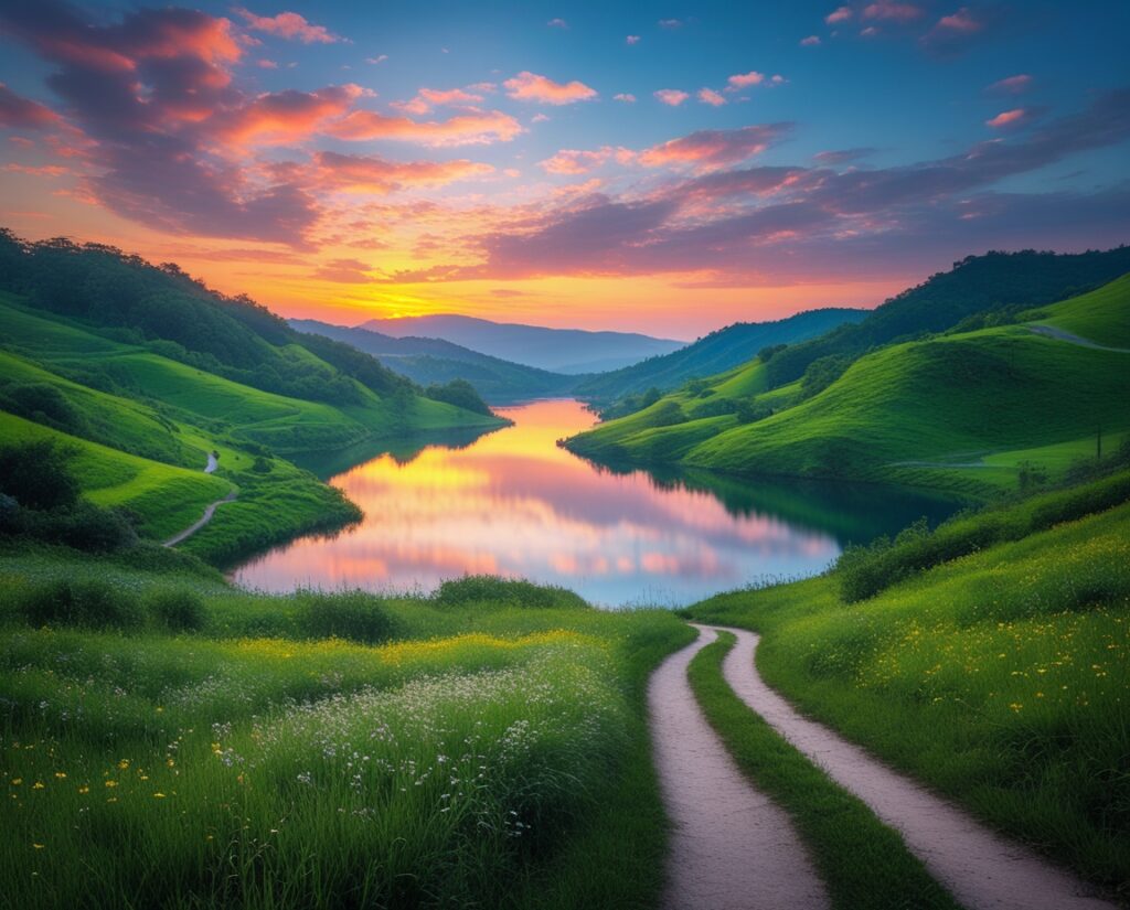 Healing Through Nature: A Serene Landscape – free AI stock image