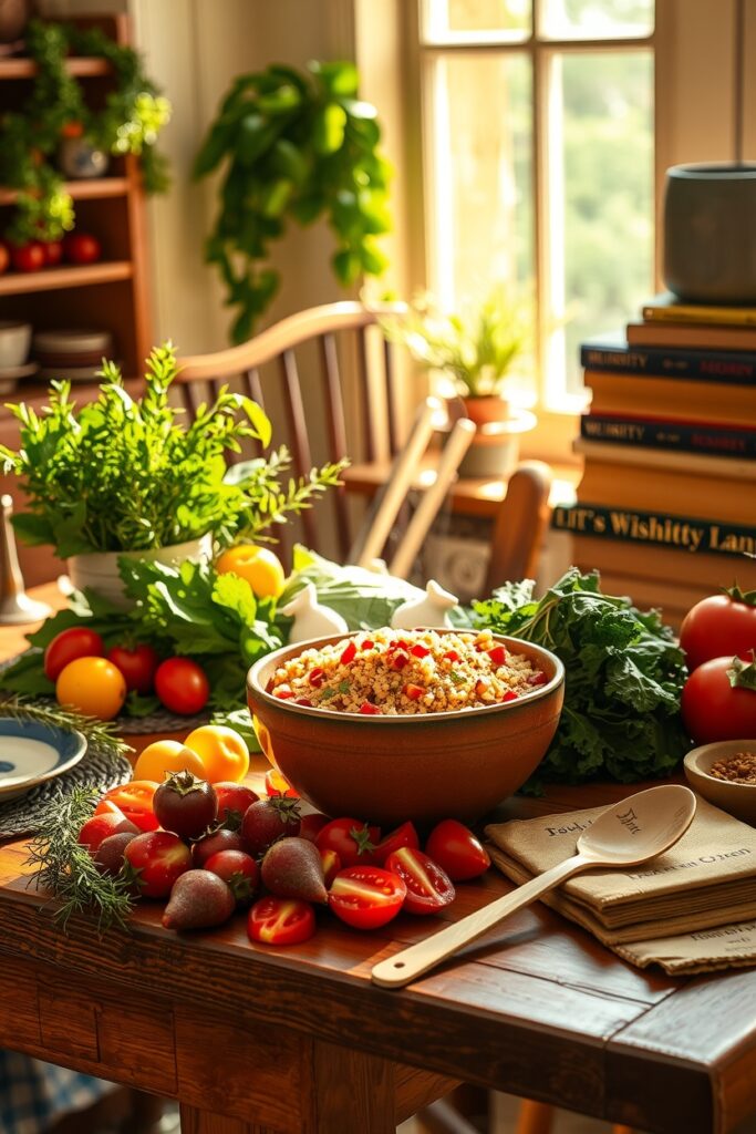 Healthy Living Through Delicious Home Cooking – free AI stock image