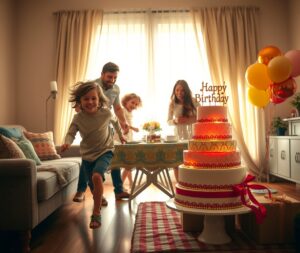 A Heartwarming Family Gathering at Home – free AI stock image