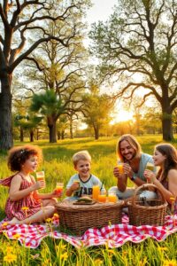 A Heartwarming Family Gathering in Nature – free AI stock image