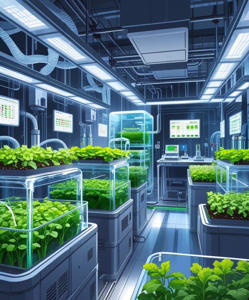Innovative Agriculture Lab with Bioengineered Crops – free AI stock image