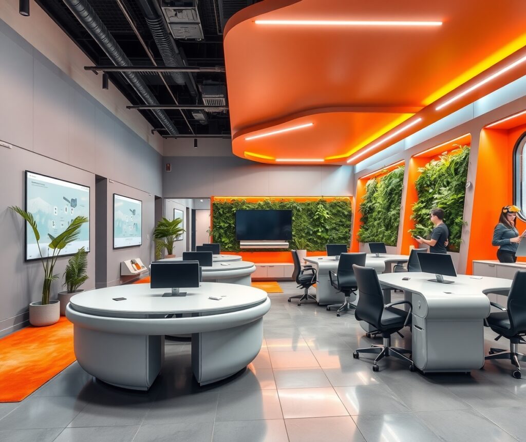 Innovative Office Workspace Design for Business Success – free AI stock image