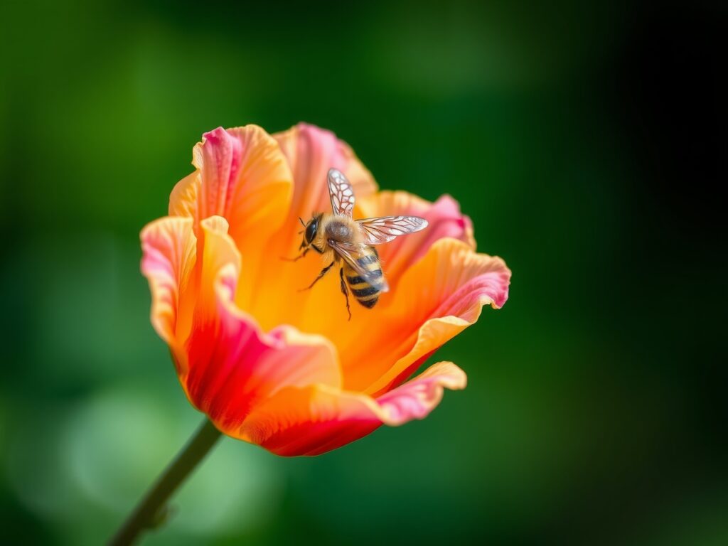 Intricate Details of a Bee on a Flower – free AI stock image
