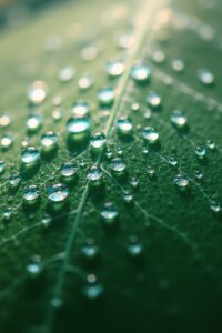 Intricate Details of a Dew-Covered Leaf – free AI stock image