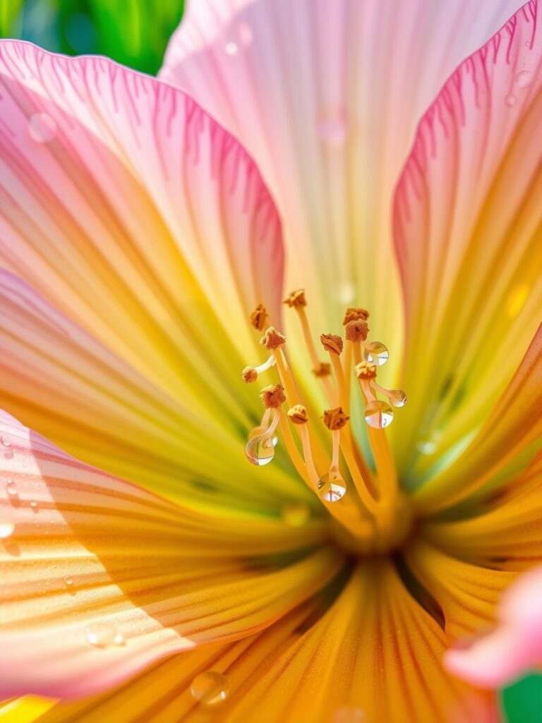 Intricate Details of a Dew-Kissed Flower – free AI stock image