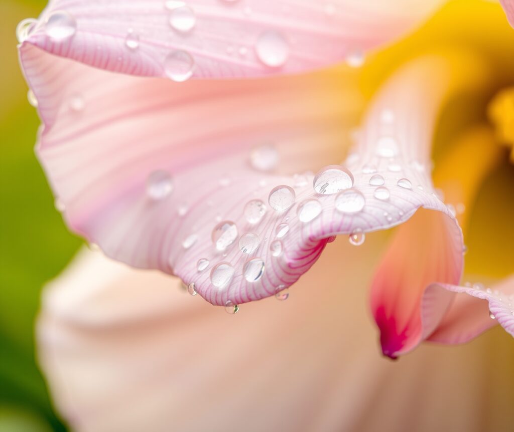 Intricate Details of a Dew-Kissed Flower – free AI stock image