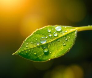 Intricate Details of a Dew-Kissed Leaf – free AI stock image