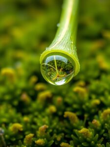 Intricate Details of a Dewdrop on Leaf – free AI stock image