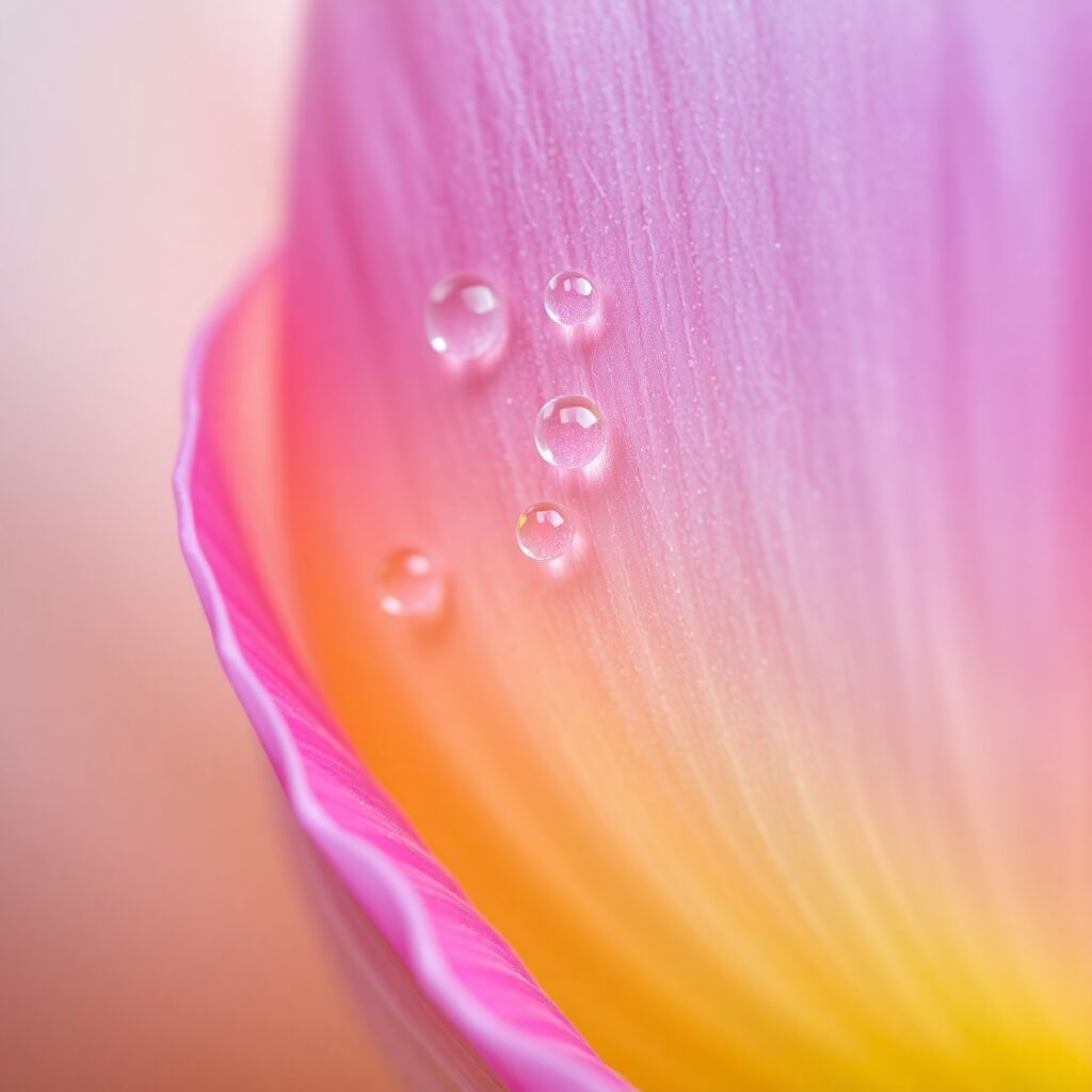 Intricate Details of a Dewy Flower Petal – free AI stock image