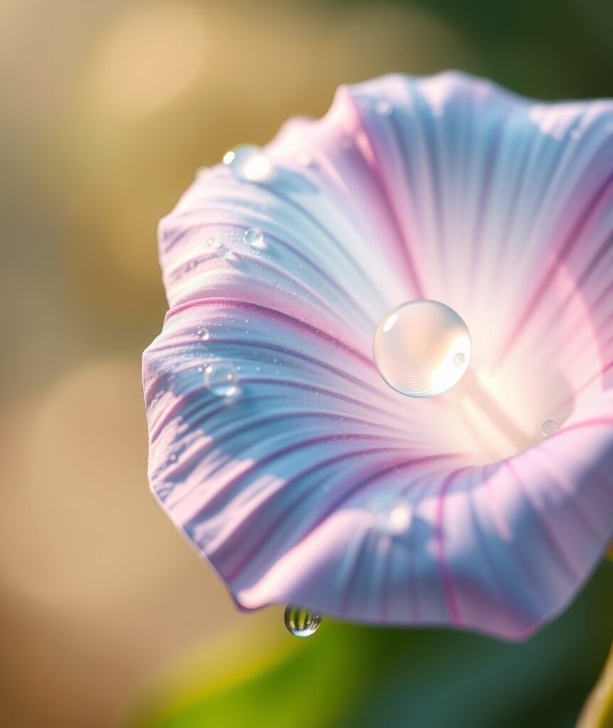 Intricate Details of a Dewy Flower Petal – free AI stock image