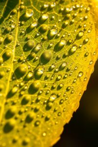 Intricate Details of a Dewy Leaf – free AI stock image