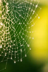 Intricate Details of a Dewy Spiderweb – free AI stock image