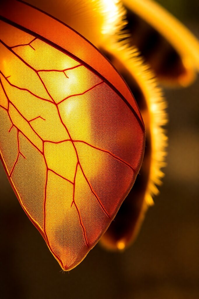 Intricate Details of a Honeybee Wing – free AI stock image