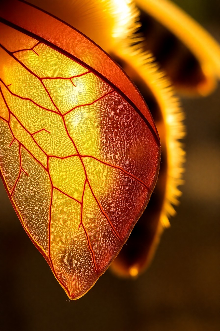 Intricate Details of a Honeybee Wing – free AI stock image