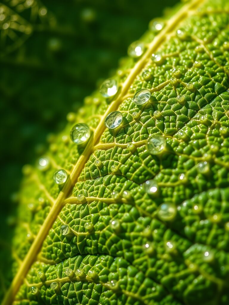 Intricate Details of a Leaf’s Surface – free AI stock image