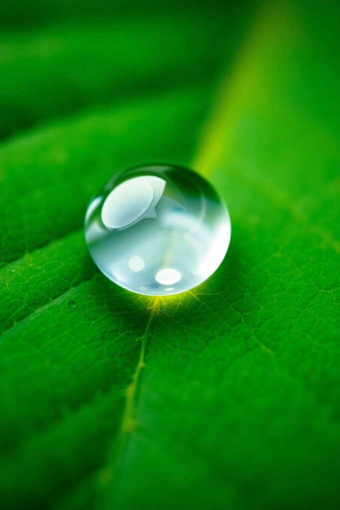 Intricate Details of a Raindrop on Leaf – free AI stock image