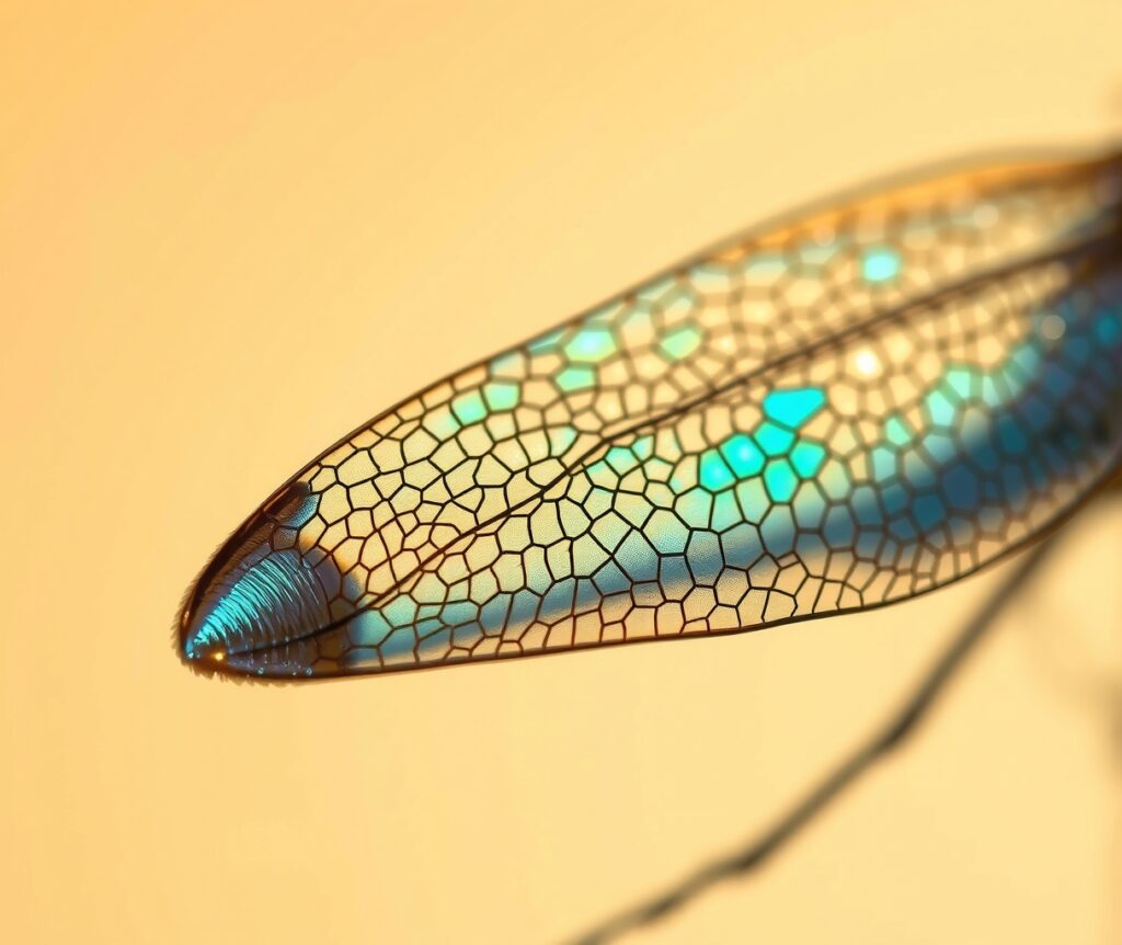 Intricate Patterns of a Dragonfly Wing – free AI stock image