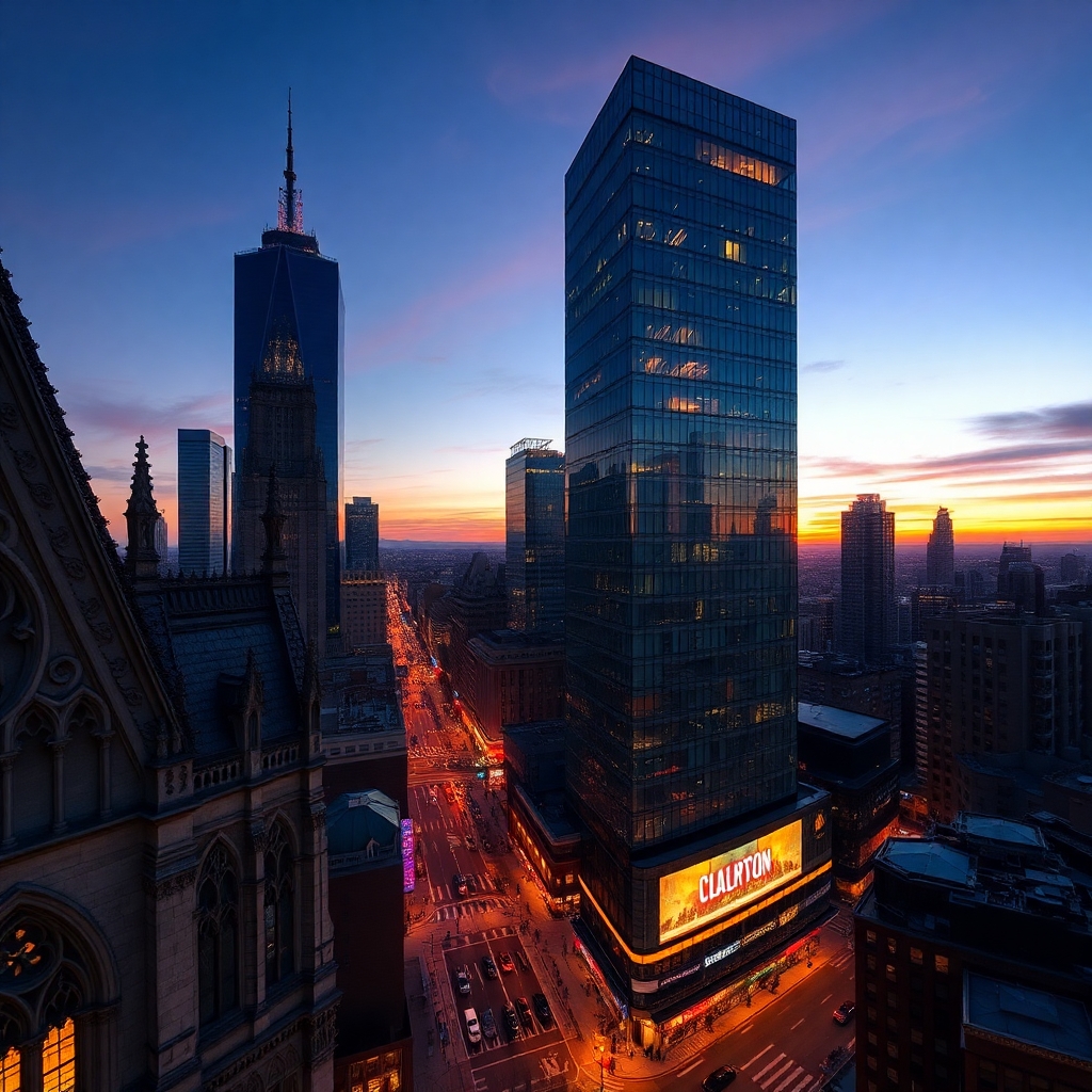 Intricate Urban Architecture Under Twilight Sky – free AI stock image