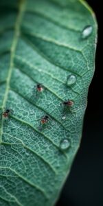 Intricate World Beneath a Leaf’s Surface – free AI stock image