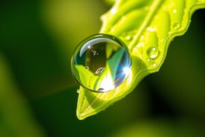 Intricate World of a Dew Drop – free AI stock image