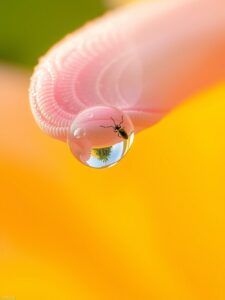 Intricate World of a Dew-Drop – free AI stock image