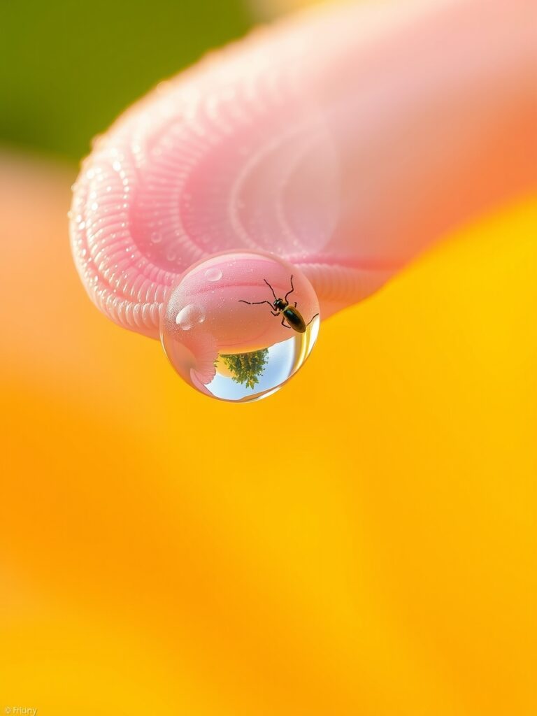 Intricate World of a Dew-Drop – free AI stock image
